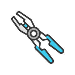 Stylized plier illustration for design and engineering concepts