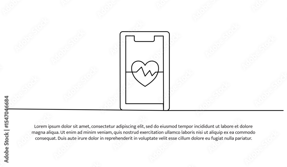 Poster one line clipboard. abstract minimal continuous line.