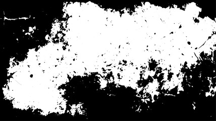 Grunge Splatter Texture Frame, Black and White Distressed Border Overlay for Photo Masking