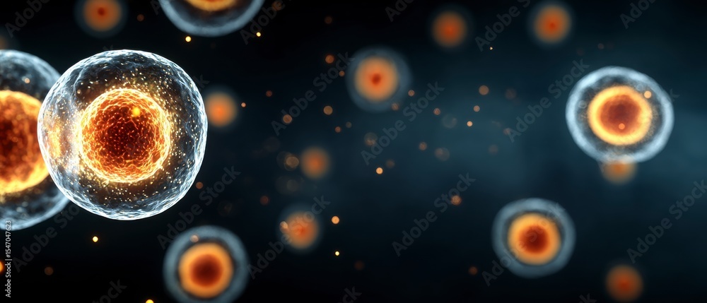 Poster microscopic cellular structure biomedical science background
