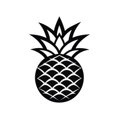Obraz premium pineapple vector illustration, pineapple silhouette icon.