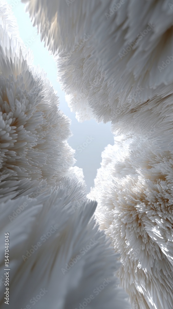 Poster abstract white fluffy texture 3d render soft light background design element