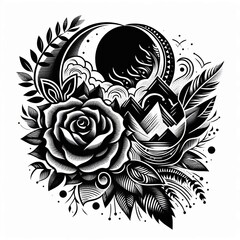 Blackwork Styles minimalist watercolor realistic