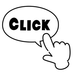 指さしのベクターアイコン クリック
