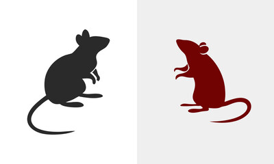 Simple mouse silhouettes black and maroon ai generated