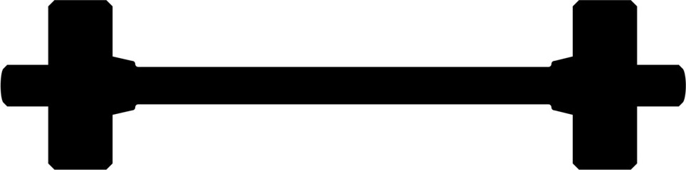Barbell solid icon. Silhouette barbel icon.