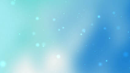 Blue and green gradient background with white bokeh
