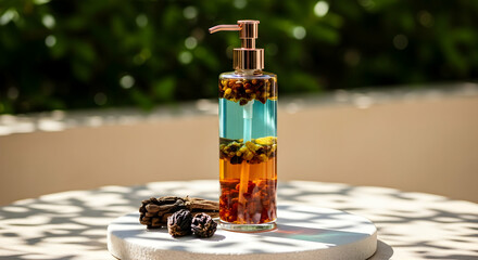 Herbal Oil Infused with Natural Ingredients for Skincare and Wellness
