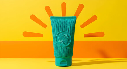 Vibrant Sunscreen Tube for Sun Protection and Skincare