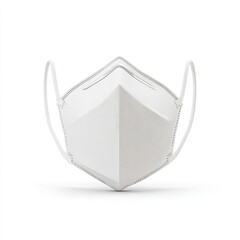 White protective face mask with ear loops for safety
