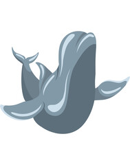 Illustration of a Dolphin Swimming