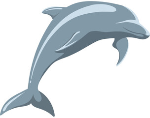 Illustration of a Dolphin Swimming