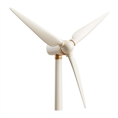 Wind turbine with three blades isolated on white background