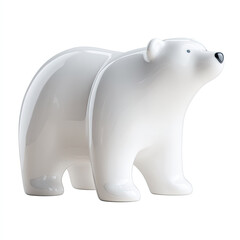 Ceramic polar bear figurine with smooth glossy surface