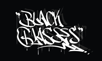 BLACK GLASSES graffiti tag style design
