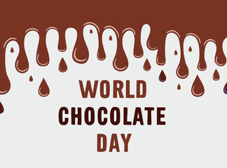Happy World Chocolate Day 7 July vector hand lettering design for poster, postcard, logo, sticker, social media banner, flyer, and typography celebration art