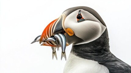 Puffin with fish