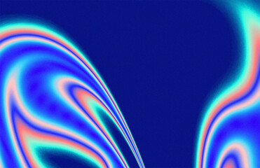 Blue noise abstract textured background with colorful swirling fluids waves on empty space for modern banner, poster, cover, backdrop design illustration