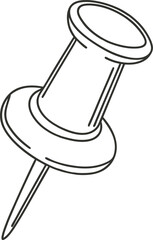 A vector drawing of a red plastic pushpin or thumbtack, isolated on white, perfect for attaching notes or memos to a board