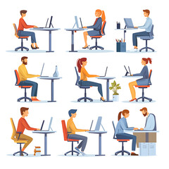 A comprehensive visual concept of office syndrome symptoms.