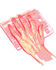 A comprehensive visual concept of office syndrome symptoms.