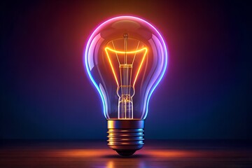 Vintage glowing light bulb on dark background symbolizing brilliance and creative ideas