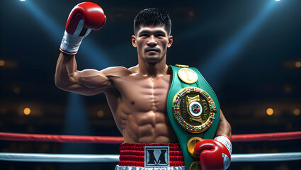 The Undisputed Champion Celebrating Victory The Boxing Ring Awaits Future Title Defenses