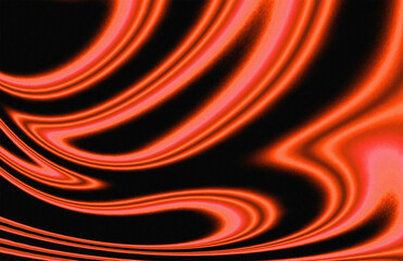 Bold red swirls fluids creating striking abstract pattern with grainy texture on dark background...