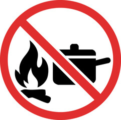 취사 금지 픽토그램