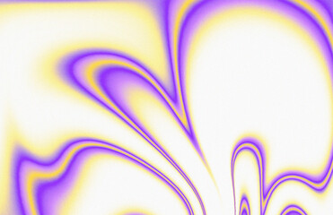 Gradient purple and yellow swirls patterns flowing on white background with noise grain texture for dynamic, abstract, fluid, motion design