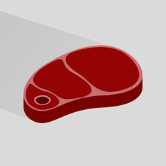 Illustration vector graphic of pieces of meat isolated on gray background.