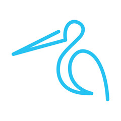stork logo with simple line art style, logo design inspirations