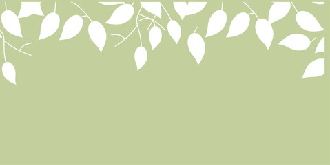 Colorful leaves template design with negative area for text. floral template background