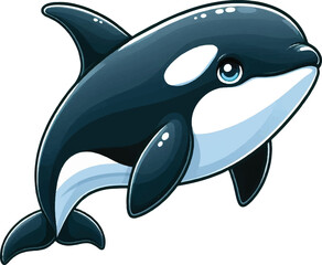 cartoon of orca