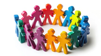 Colorful figures forming a unity circle.