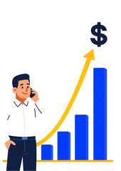 businessman and up graph