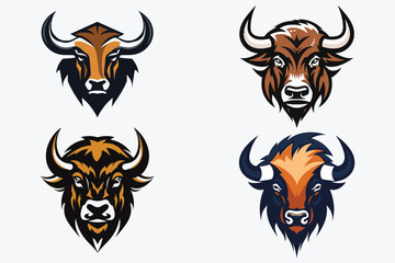  Minimal Buffalo Icons and Logo Elements Collection