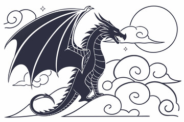 Eastern Legend: Dragon Silhouette Art