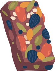 Granola bar with candied fruit