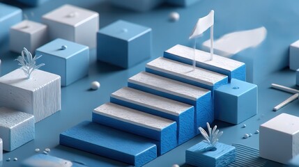 Abstract steps leading upward