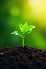 A single seed sprouts, signifying the beginning of new life, growth, and potential A powerful image representing rebirth, hope, and the cycle of life , future, opportunity