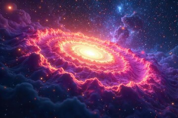 A swirling nebula of vibrant colors, representing the boundless expanse of intriguing thoughts and ideas, captured in a stunning cosmic image , captivating, striking