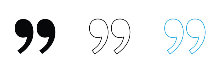 Fototapeta premium Quote mark in . Quotation symbol. Remark sign in Quote mark on transparent background.&nbsp;Quoted&nbsp;sign . Vector Illustration&nbsp;.&nbsp;EPS&nbsp;20 .