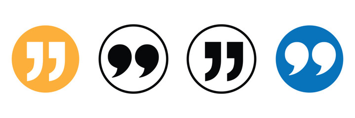Quote mark in . Quotation symbol. Remark sign in Quote mark on transparent background. Quoted sign .  Vector Illustration . EPS 20 .
