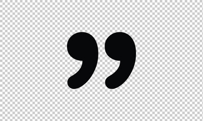 Quote mark in . Quotation symbol. Remark sign in Quote mark on transparent background. Quoted sign .  Vector Illustration . EPS 20 .
