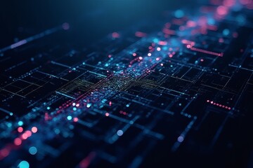 Obraz premium Abstract Digital Circuitry Futuristic Network Technology