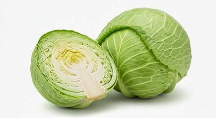 Fototapeta premium Fresh Green Cabbage Harvesting Local Farm Food Photography Vibrant Nature Close-Up View Healthy Eating Concept