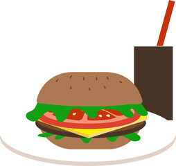 패스트푸드 버거 콜라