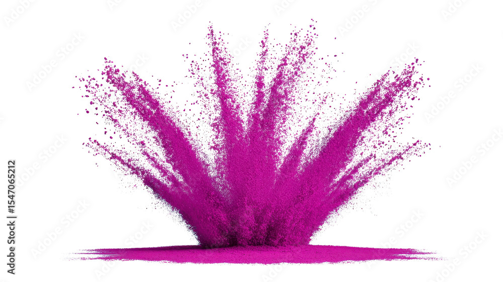 Poster vibrant explosion of pink powder creates dynamic and energetic visual effect, resembling burst of co