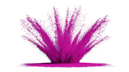Obraz premium Vibrant explosion of pink powder creates dynamic and energetic visual effect, resembling burst of color in motion. image captures essence of movement and vibrancy